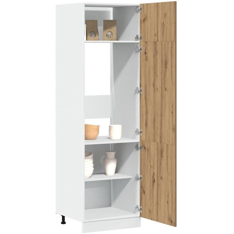 foto del prodotto vidaxl mobile per frigo lyon rovere artigianale 60x57x207 cm