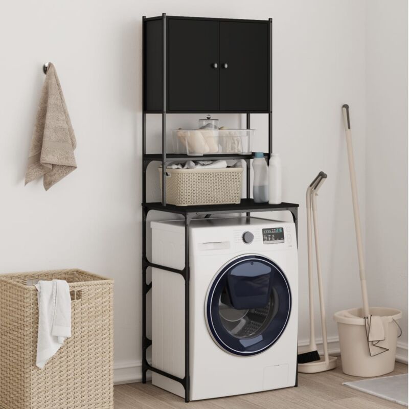 foto del prodotto vidaxl mobile per lavatrice nero 68x48,5x194 cm