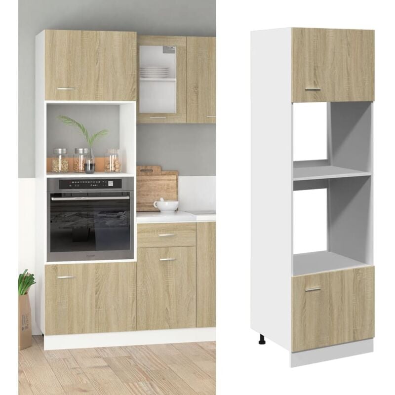 foto del prodotto vidaxl mobile per microonde lyon rovere sonoma 60x57x207 cm