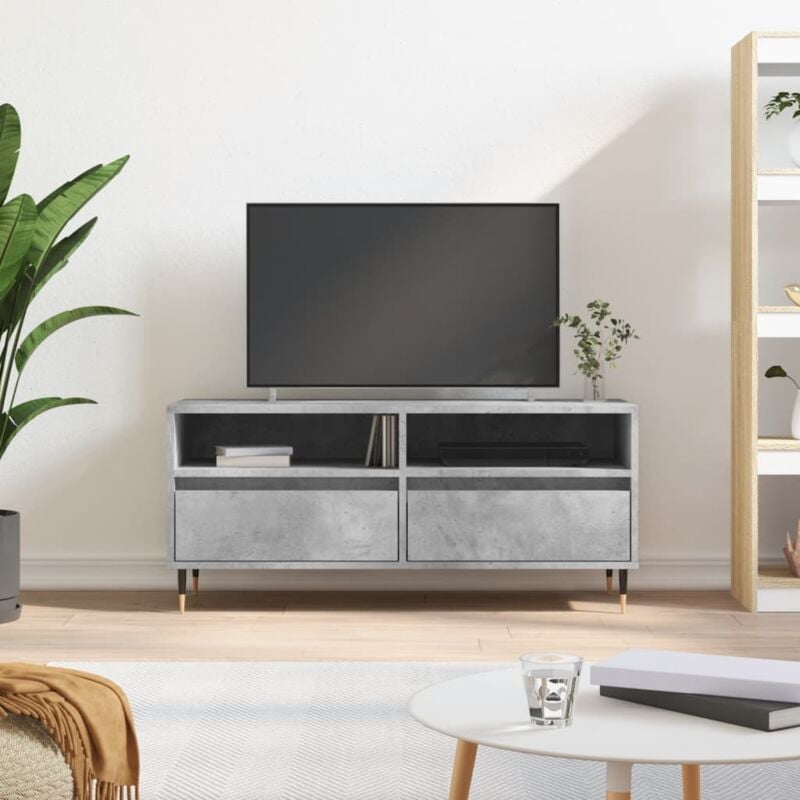 foto del prodotto vidaxl mobile per tv grigio cemento 100x34,5x44,5 cm legno multistrato