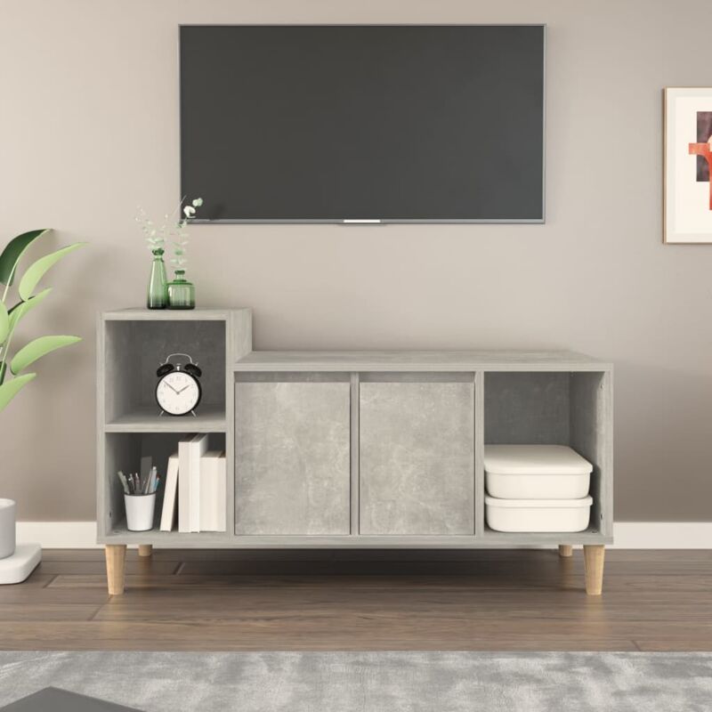 foto del prodotto vidaxl mobile per tv grigio cemento 100x35x55 cm legno multistrato