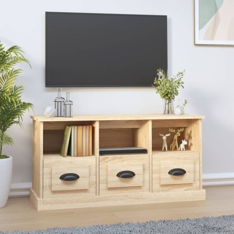 foto del prodotto vidaxl mobile per tv rovere sonoma 100x35x50 cm in legno multistrato