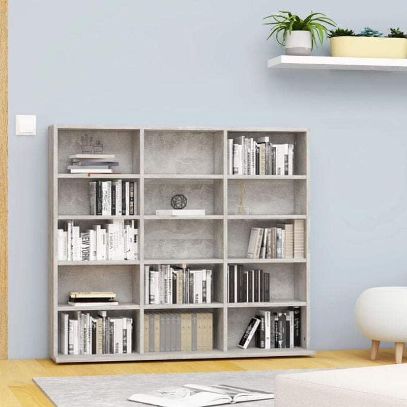 foto del prodotto vidaxl - mobile porta cd grigio cemento 100x23x89,5 cm legno multistrato