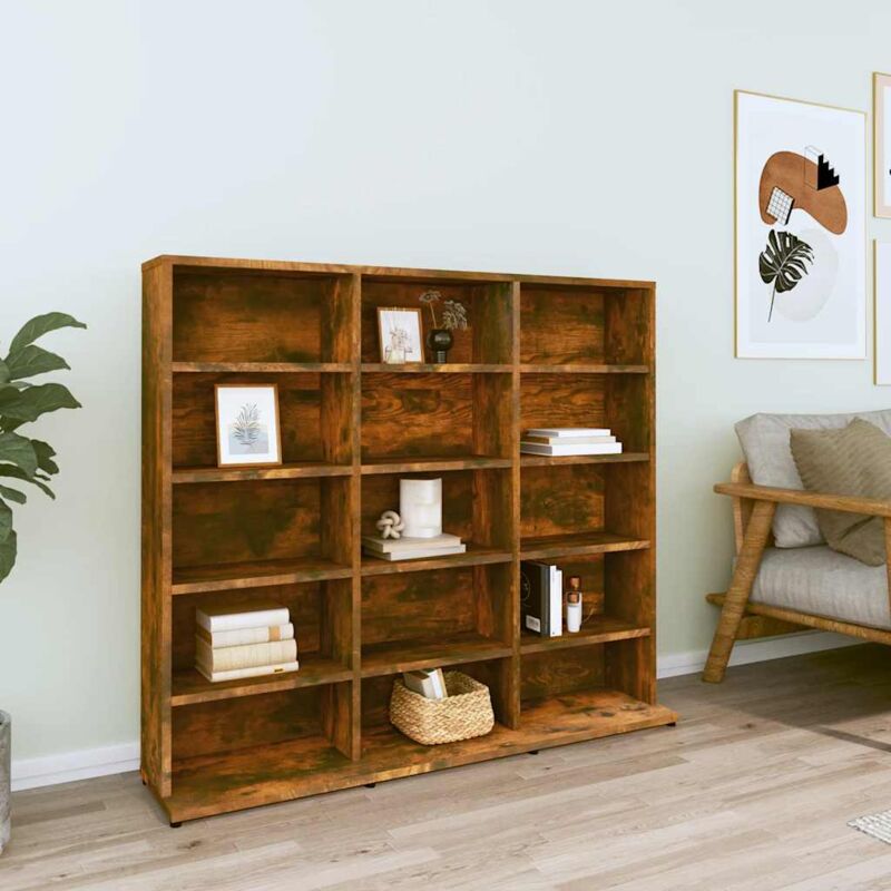 foto del prodotto vidaxl mobile porta cd rovere fumo 100x23x89,5 cm in legno multistrato