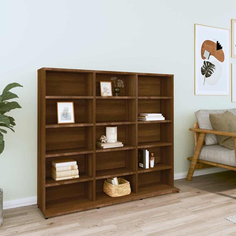 foto del prodotto vidaxl mobile porta cd rovere marrone 100x23x89,5 cm legno multistrato