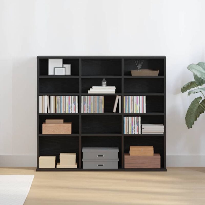 foto del prodotto vidaxl mobile porta cd rovere nero 100x23x89,5 cm legno multistrato