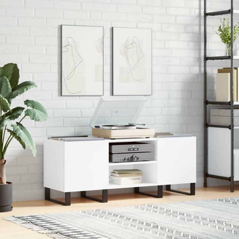 foto del prodotto vidaxl mobile porta dischi bianco 121x38x48 cm in legno multistrato