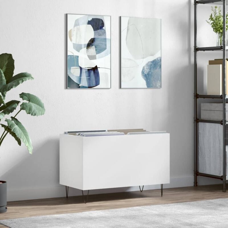 foto del prodotto vidaxl mobile porta dischi bianco 74,5x38x48 cm in legno multistrato