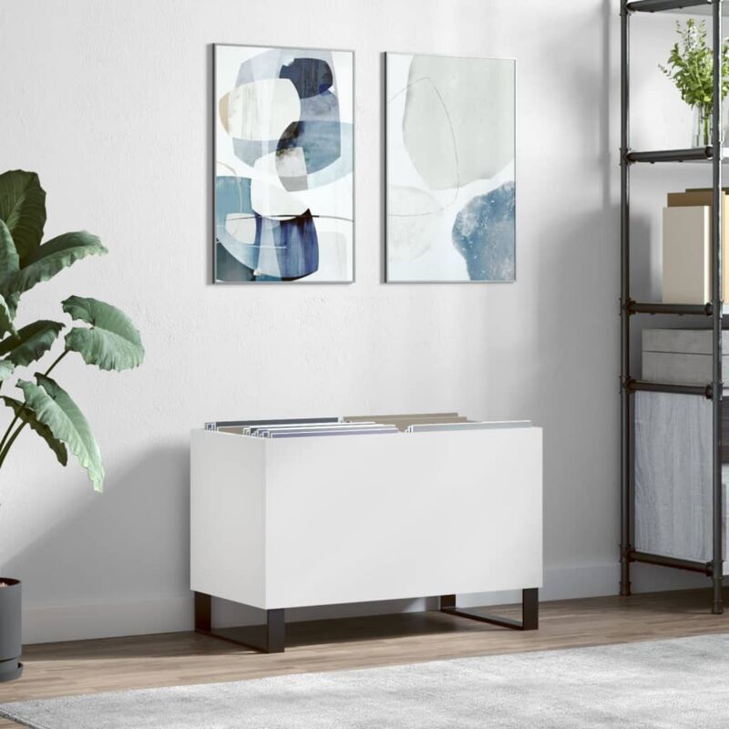foto del prodotto vidaxl mobile porta dischi bianco 74,5x38x48 cm in legno multistrato