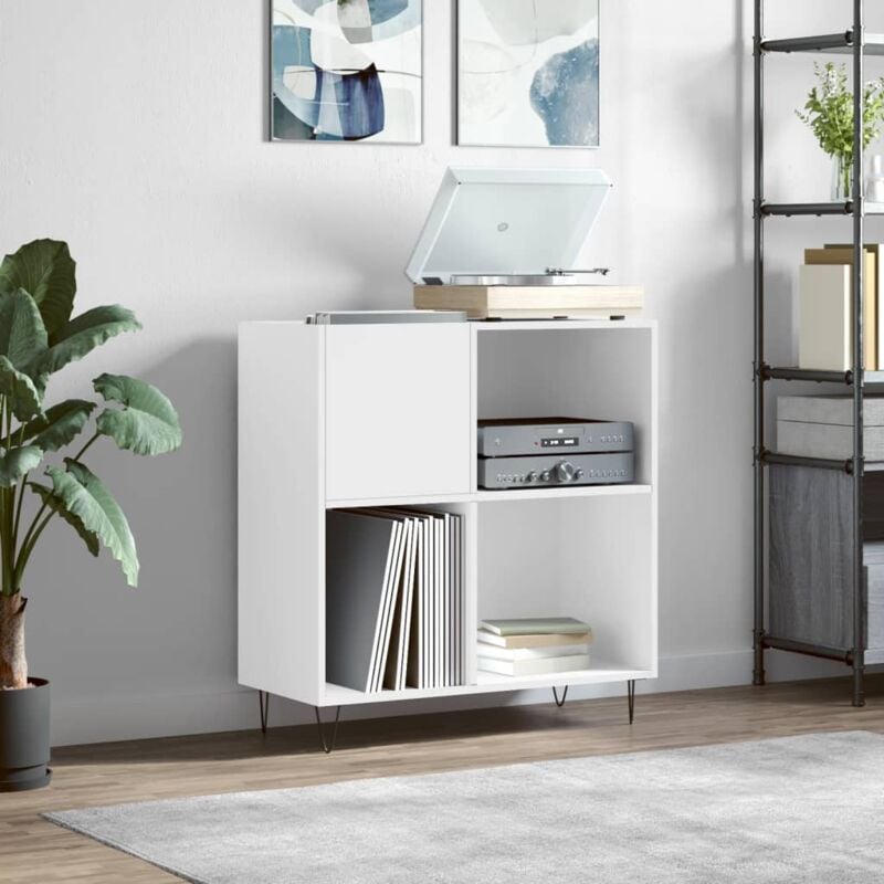 foto del prodotto vidaxl mobile porta dischi bianco 84,5x38x89 cm in legno multistrato