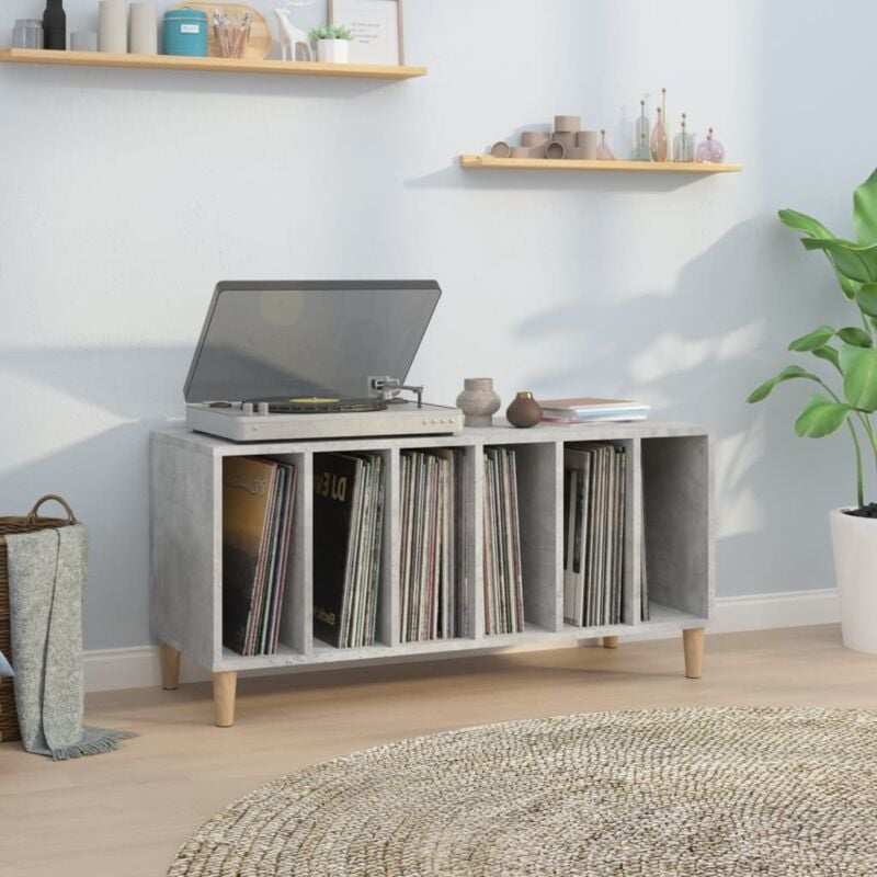 foto del prodotto vidaxl mobile porta dischi grigio cemento 100x38x48 legno multistrato