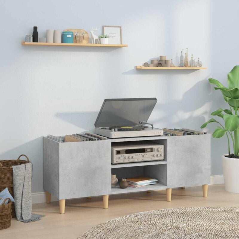 foto del prodotto vidaxl mobile porta dischi grigio cemento 121x38x48 legno multistrato