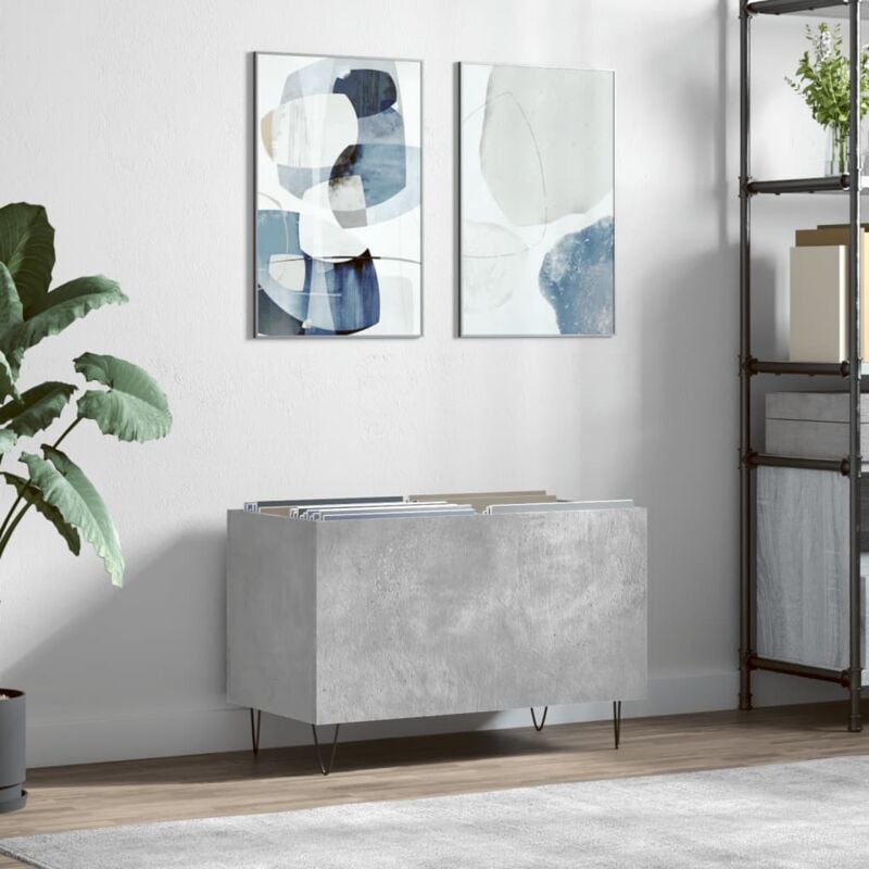foto del prodotto vidaxl mobile porta dischi grigio cemento 74,5x38x48 legno multistrato