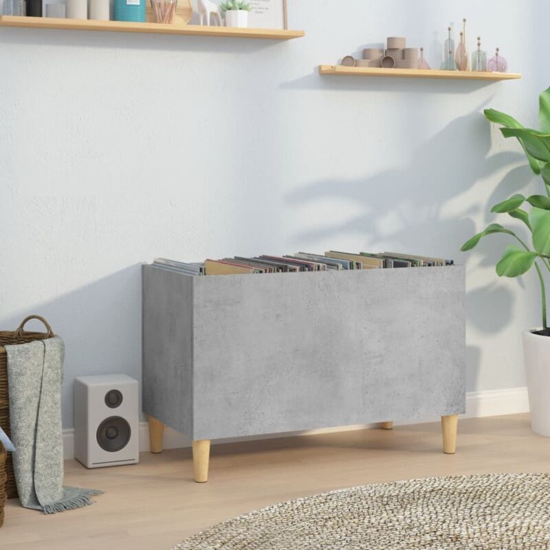 foto del prodotto vidaxl mobile porta dischi grigio cemento 74,5x38x48 legno multistrato