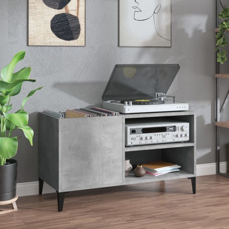 foto del prodotto vidaxl mobile porta dischi grigio cemento 84,5x38x48 legno multistrato