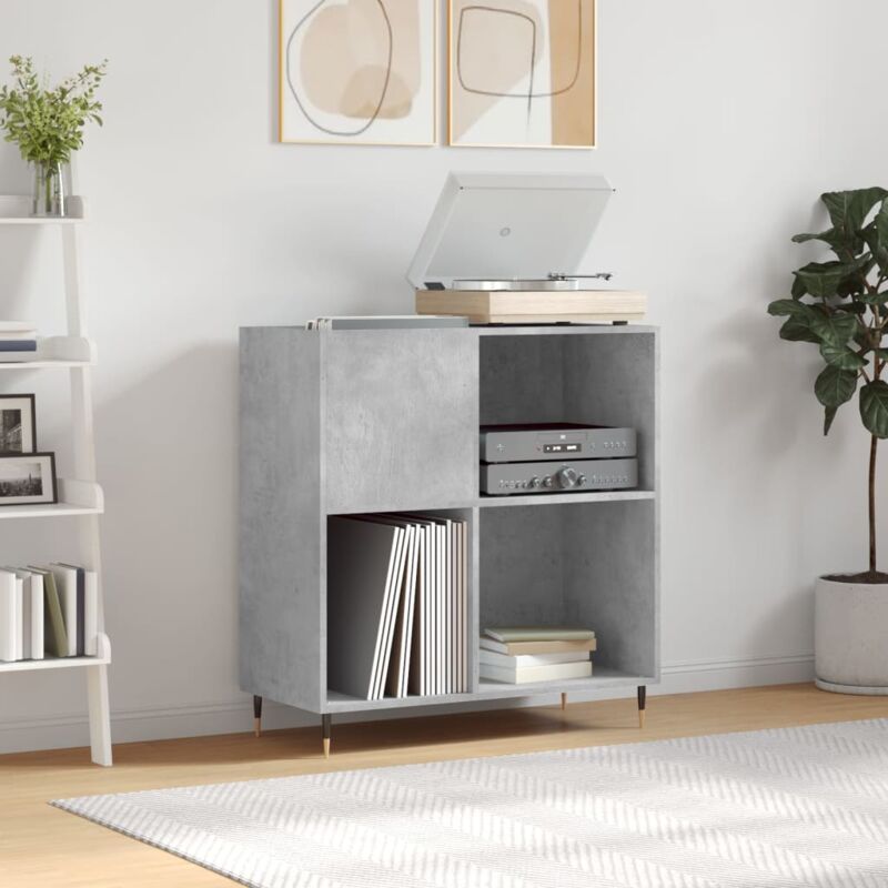 foto del prodotto vidaxl mobile porta dischi grigio cemento 84,5x38x89 legno multistrato
