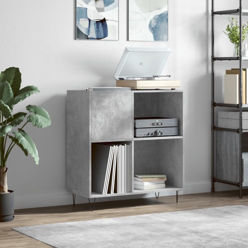 foto del prodotto vidaxl mobile porta dischi grigio cemento 84,5x38x89 legno multistrato