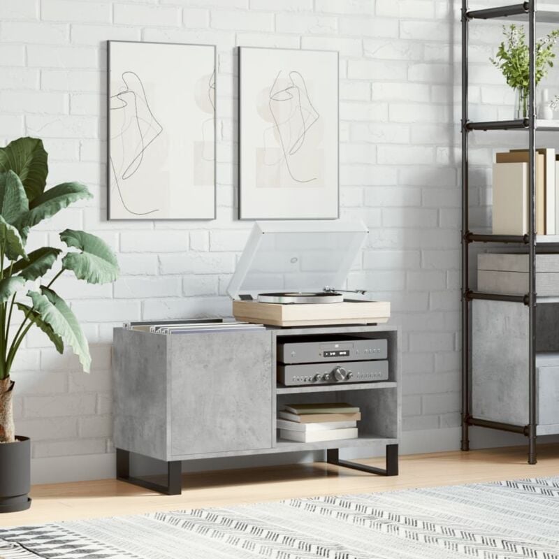 foto del prodotto vidaxl mobile porta dischi grigio cemento 85x38x48cm legno multistrato