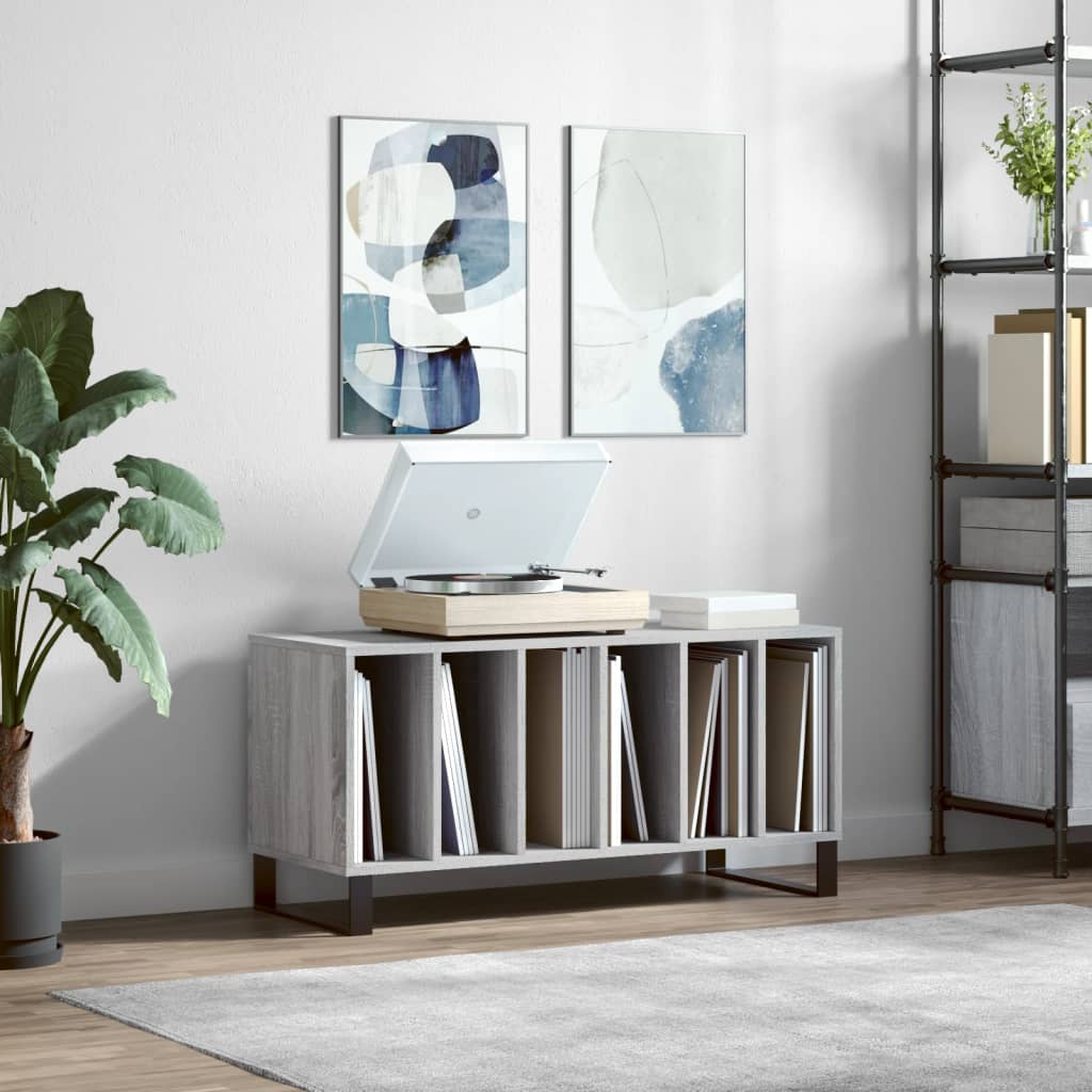foto del prodotto vidaxl mobile porta dischi grigio sonoma 100x38x48cm legno multistrato