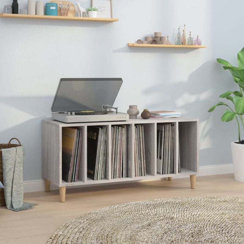 foto del prodotto vidaxl mobile porta dischi grigio sonoma 100x38x48cm legno multistrato