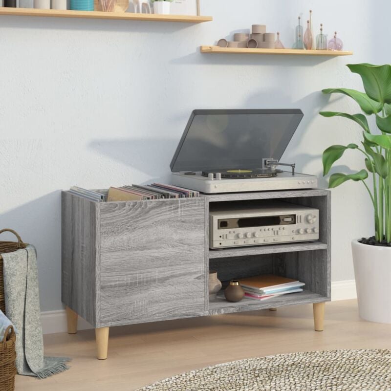 foto del prodotto vidaxl mobile porta dischi grigio sonoma 84,5x38x48 legno multistrato
