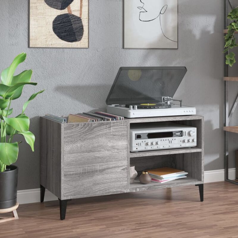foto del prodotto vidaxl mobile porta dischi grigio sonoma 84,5x38x48 legno multistrato