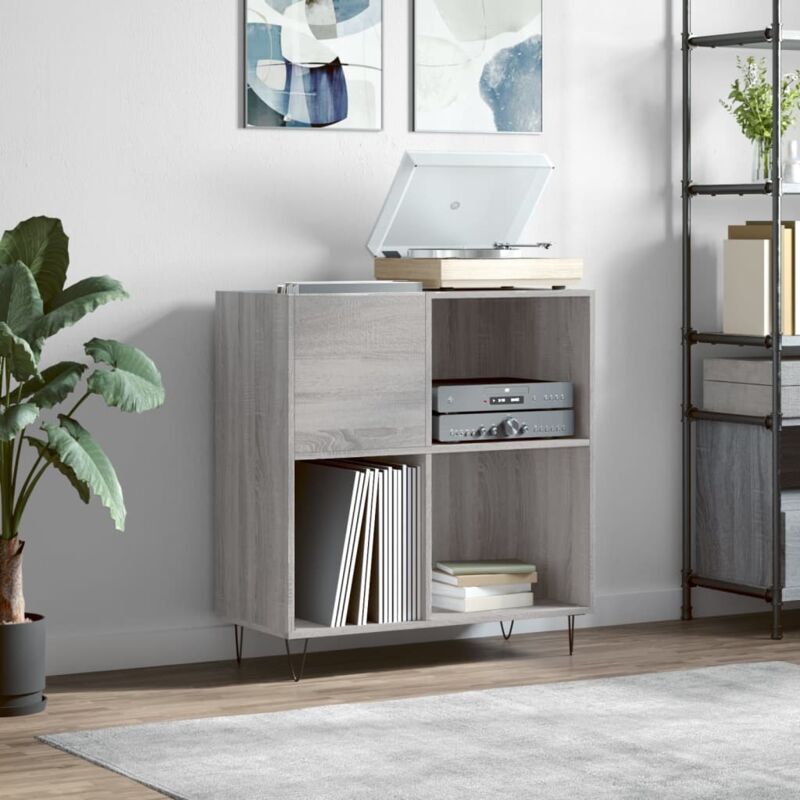 foto del prodotto vidaxl mobile porta dischi grigio sonoma 84,5x38x89 legno multistrato