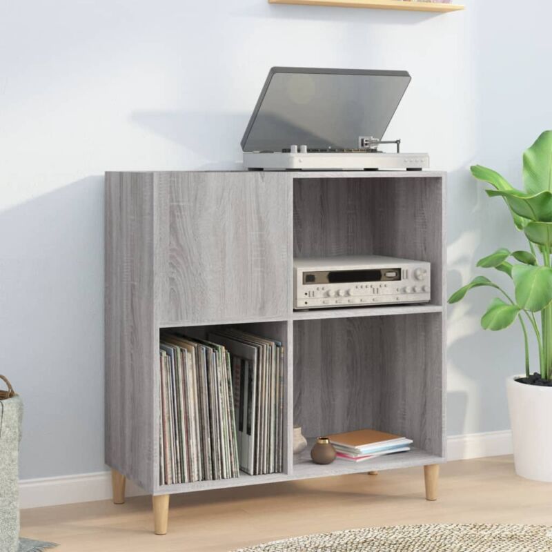foto del prodotto vidaxl mobile porta dischi grigio sonoma 84,5x38x89 legno multistrato