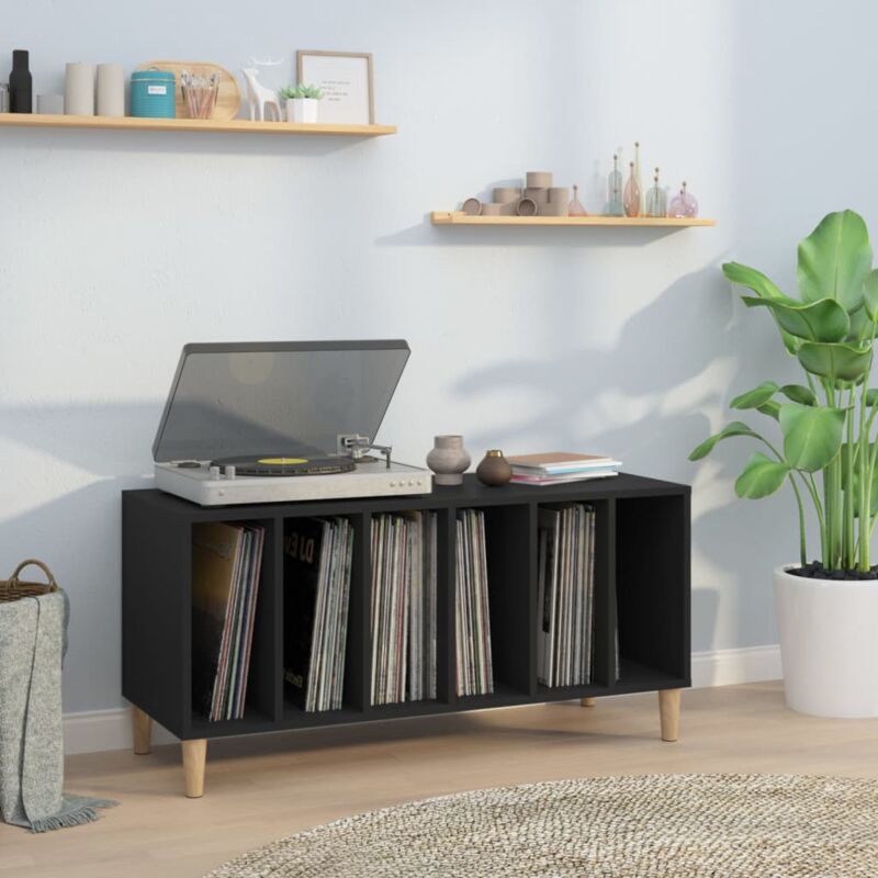 foto del prodotto vidaxl mobile porta dischi nero 100x38x48 cm in legno multistrato
