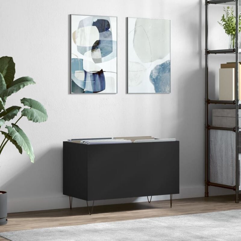 foto del prodotto vidaxl mobile porta dischi nero 74,5x38x48 cm in legno multistrato