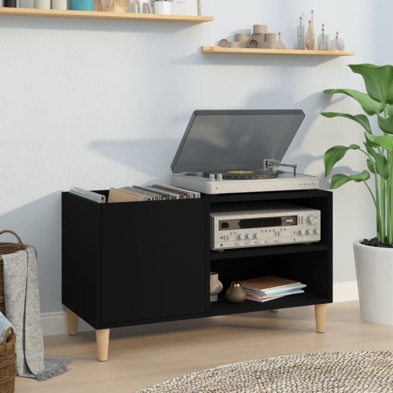 foto del prodotto vidaxl mobile porta dischi nero 84,5x38x48 cm in legno multistrato
