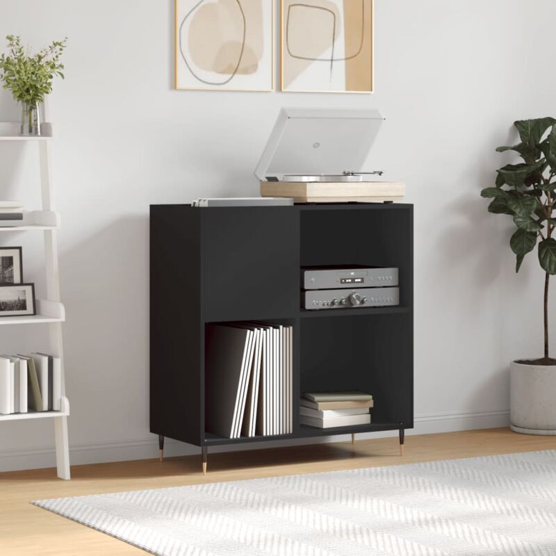 foto del prodotto vidaxl mobile porta dischi nero 84,5x38x89 cm in legno multistrato