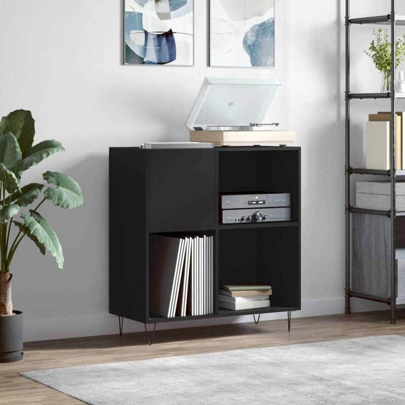 foto del prodotto vidaxl mobile porta dischi nero 84,5x38x89 cm in legno multistrato