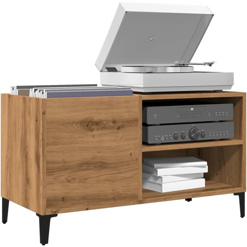 foto del prodotto vidaxl mobile porta dischi rovere artigianale 84,5x38x48cm multistrato