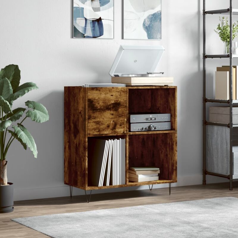 foto del prodotto vidaxl mobile porta dischi rovere fumo 84,5x38x89 cm legno multistrato