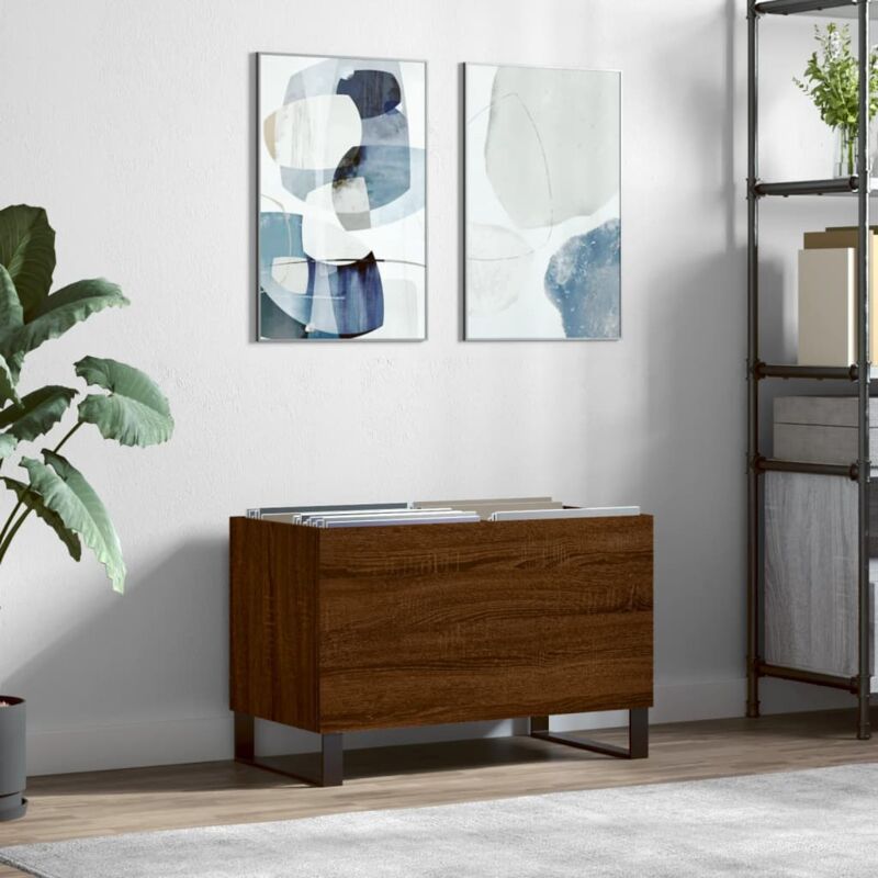 foto del prodotto vidaxl mobile porta dischi rovere marrone 74,5x38x48 legno multistrato