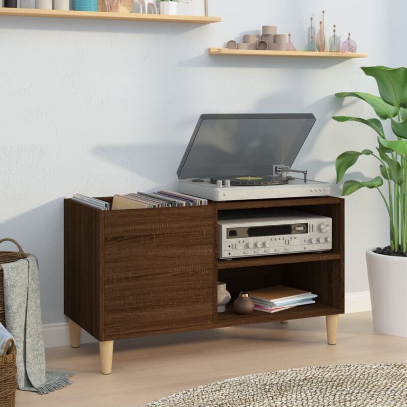 foto del prodotto vidaxl mobile porta dischi rovere marrone 84,5x38x48 legno multistrato