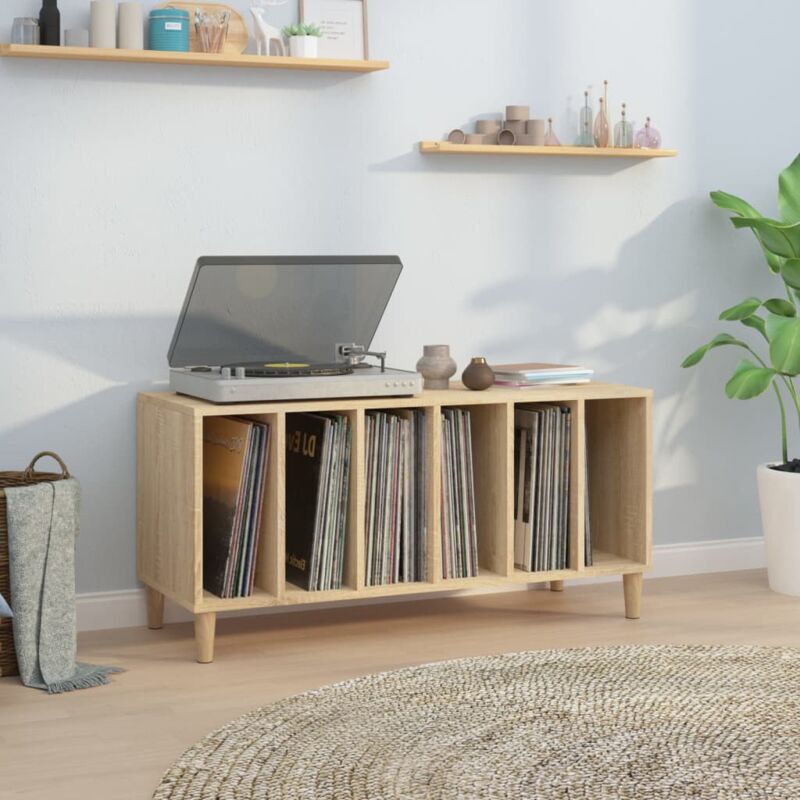 foto del prodotto vidaxl mobile porta dischi rovere sonoma 100x38x48cm legno multistrato