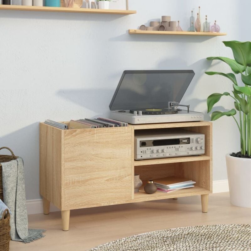 foto del prodotto vidaxl mobile porta dischi rovere sonoma 84,5x38x48 legno multistrato