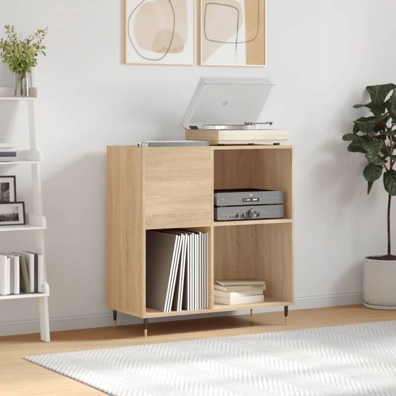 foto del prodotto vidaxl mobile porta dischi rovere sonoma 84,5x38x89 legno multistrato