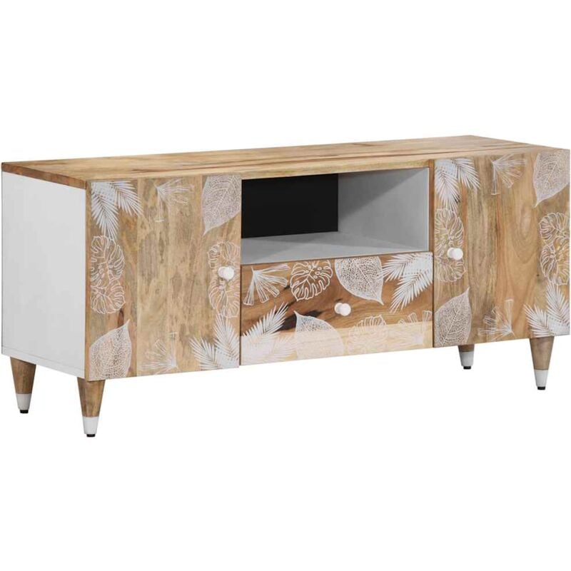 foto del prodotto vidaxl mobile porta tv 105x33,5x46 cm in legno massello di mango