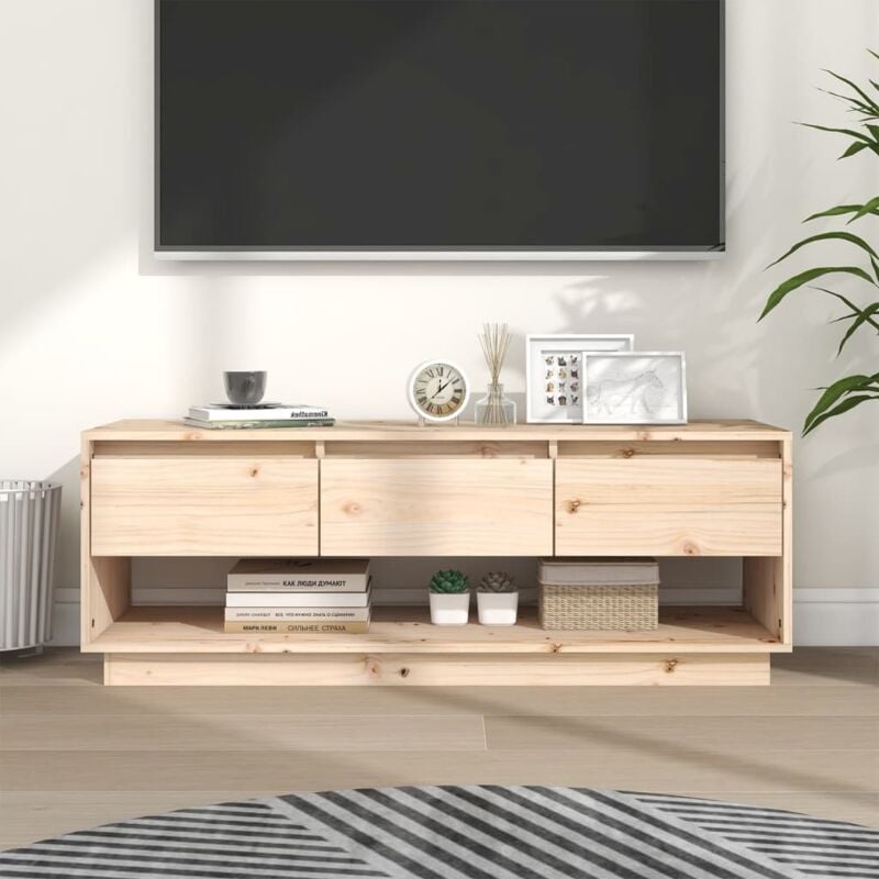 foto del prodotto vidaxl mobile porta tv 110,5x34x40 cm in legno massello di pino