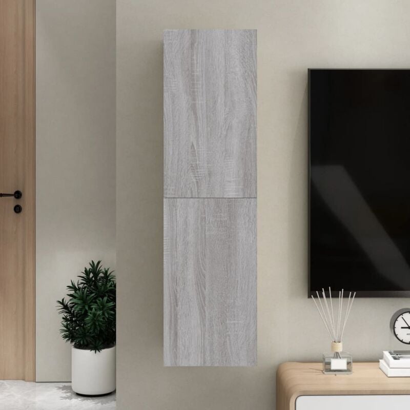 foto del prodotto vidaxl mobile porta tv a parete grigio sonoma 30,5x30x110 cm