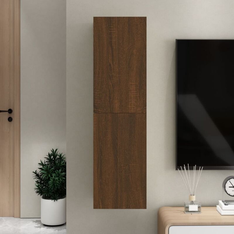 foto del prodotto vidaxl mobile porta tv a parete rovere marrone 30,5x30x110 cm