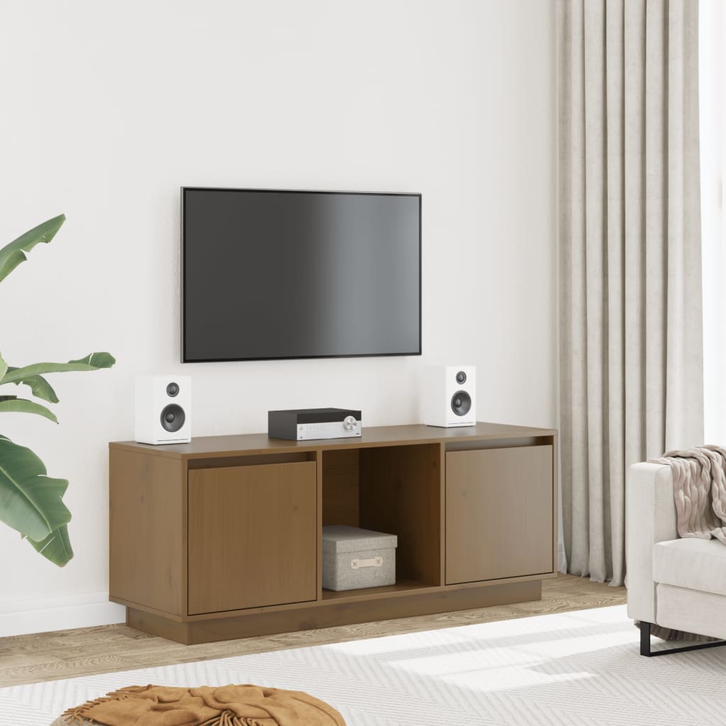 foto del prodotto vidaxl mobile porta tv ambra 110,5x35x44 cm in legno massello di pino