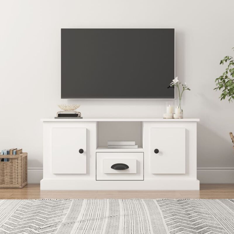 foto del prodotto vidaxl mobile porta tv bianco 100x35,5x45 cm in legno multistrato