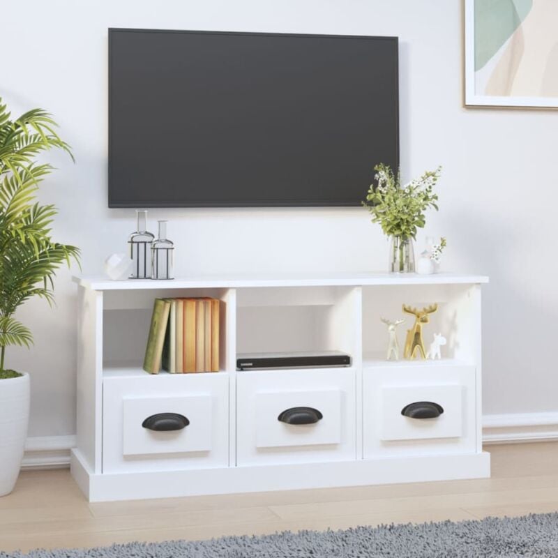 foto del prodotto vidaxl mobile porta tv bianco 100x35x50 cm in legno multistrato