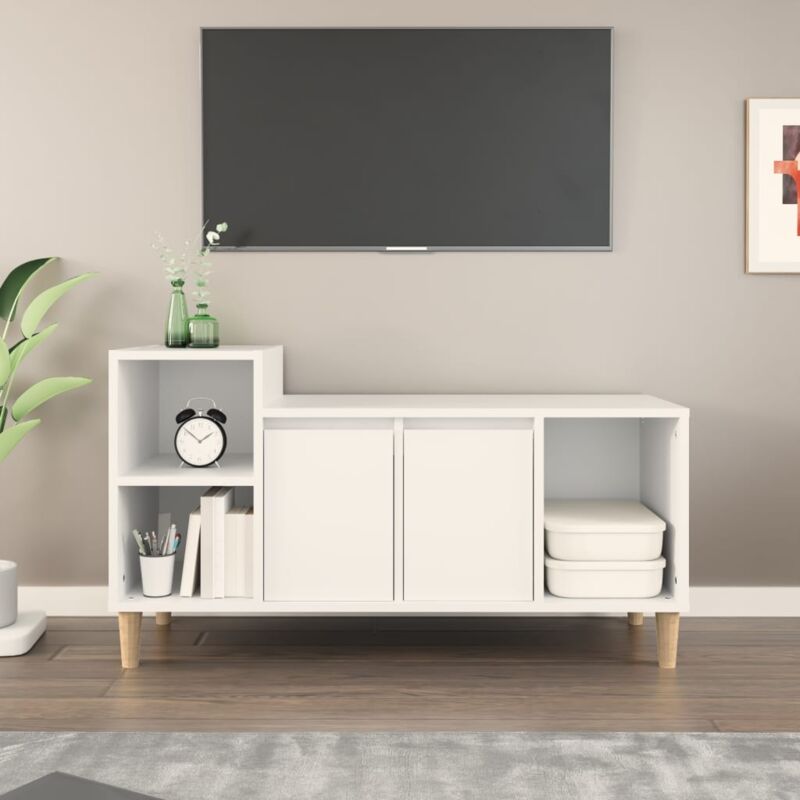 foto del prodotto vidaxl mobile porta tv bianco 100x35x55 cm in legno multistrato
