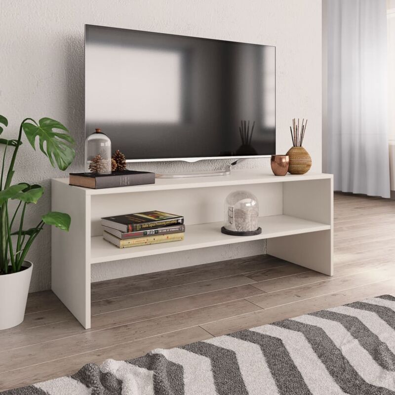 foto del prodotto vidaxl mobile porta tv bianco 100x40x40 cm in legno multistrato
