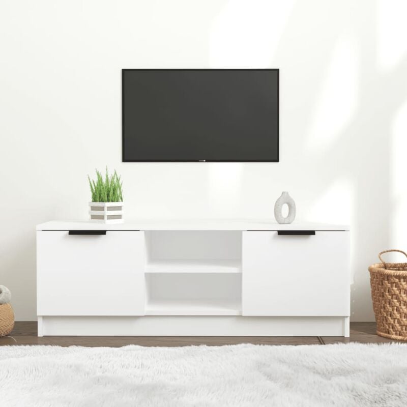 foto del prodotto vidaxl mobile porta tv bianco 102x35x36,5 cm in legno multistrato